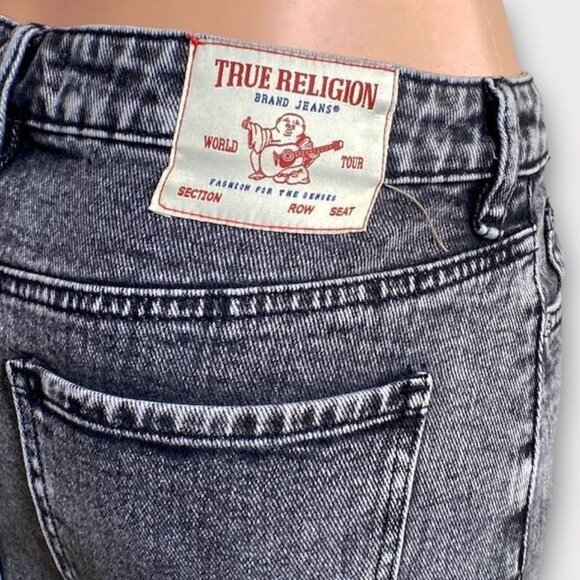 NWT True Religion Vintage Cargo Midi Slit Skirt Vintage Charcoal, Size 26 - Picture 8 of 12